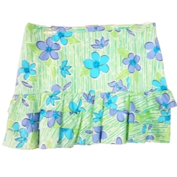 LILLY PULITZER Floral Ruffle Skirt w/Side Zipper - Women's Size 4 - Picture 2 of 4